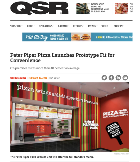 Peter Piper Pizza Launches Prototype Fit for Convenience