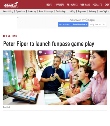 Peter Piper to launch funpass game play