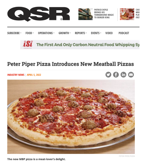 Peter Piper Pizza Introduces New Meatball Pizzas